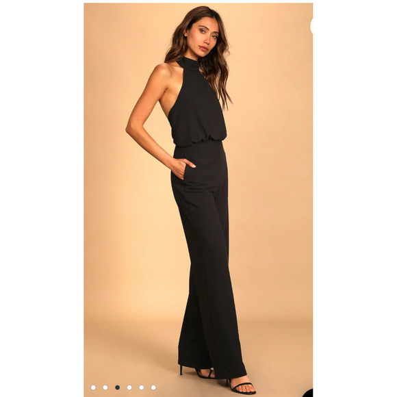 Lulus Pants - NWT Lulu Moment For Life Black Halter Jumpsuit Size Medium